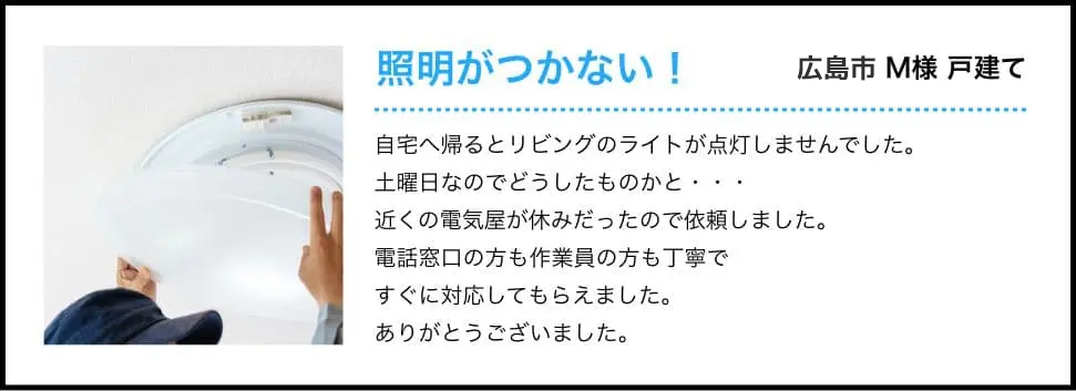 照明がつかない！-堺市 M様 戸建て